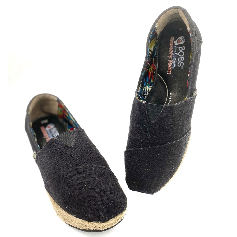 EUC  BOBS From Skechers Memory Foam Slip-on Shoes Black Size US 9.5, EUR 39.5